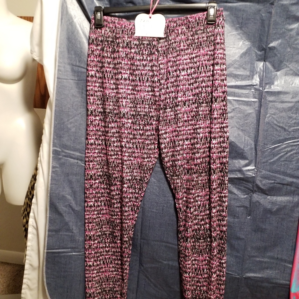 Pink and black workout leggings